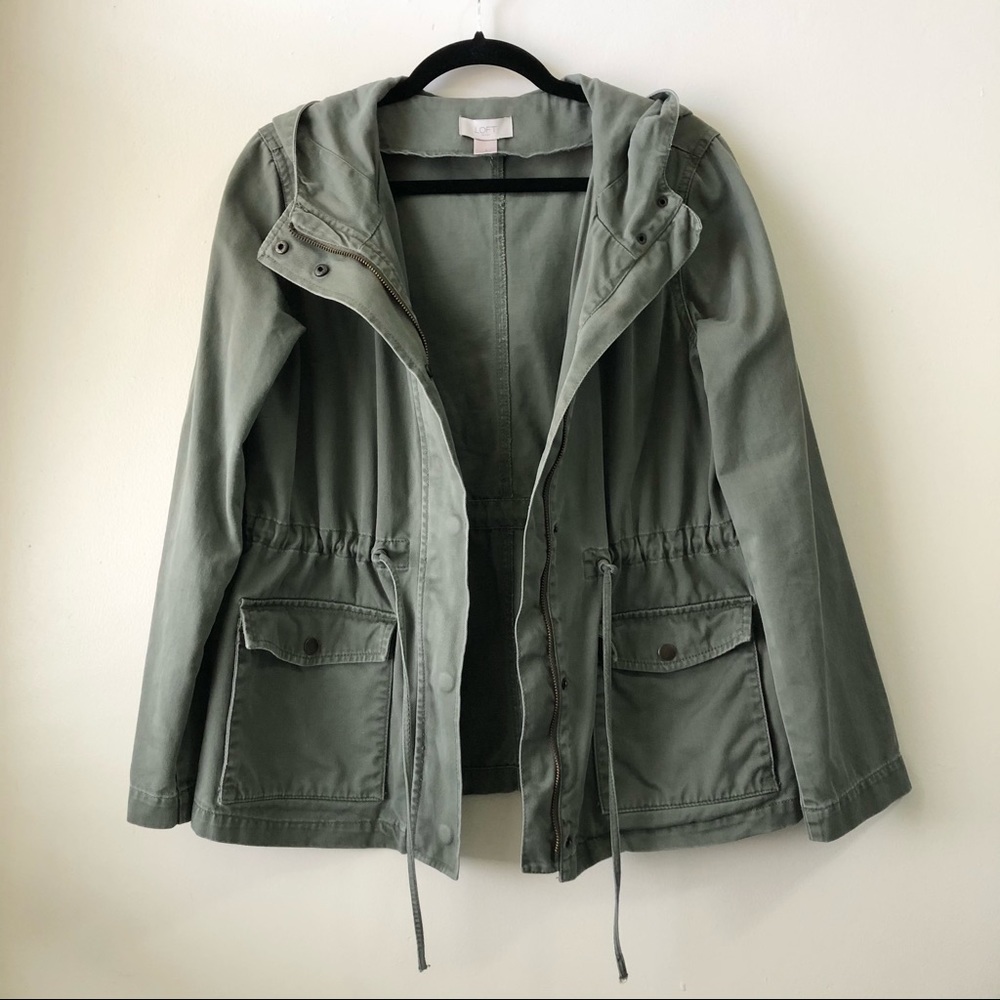 LOFT 100% Cotton Utility Jacket with Hood